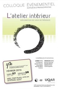 Affiche du colloque "L'atelier intérieur"